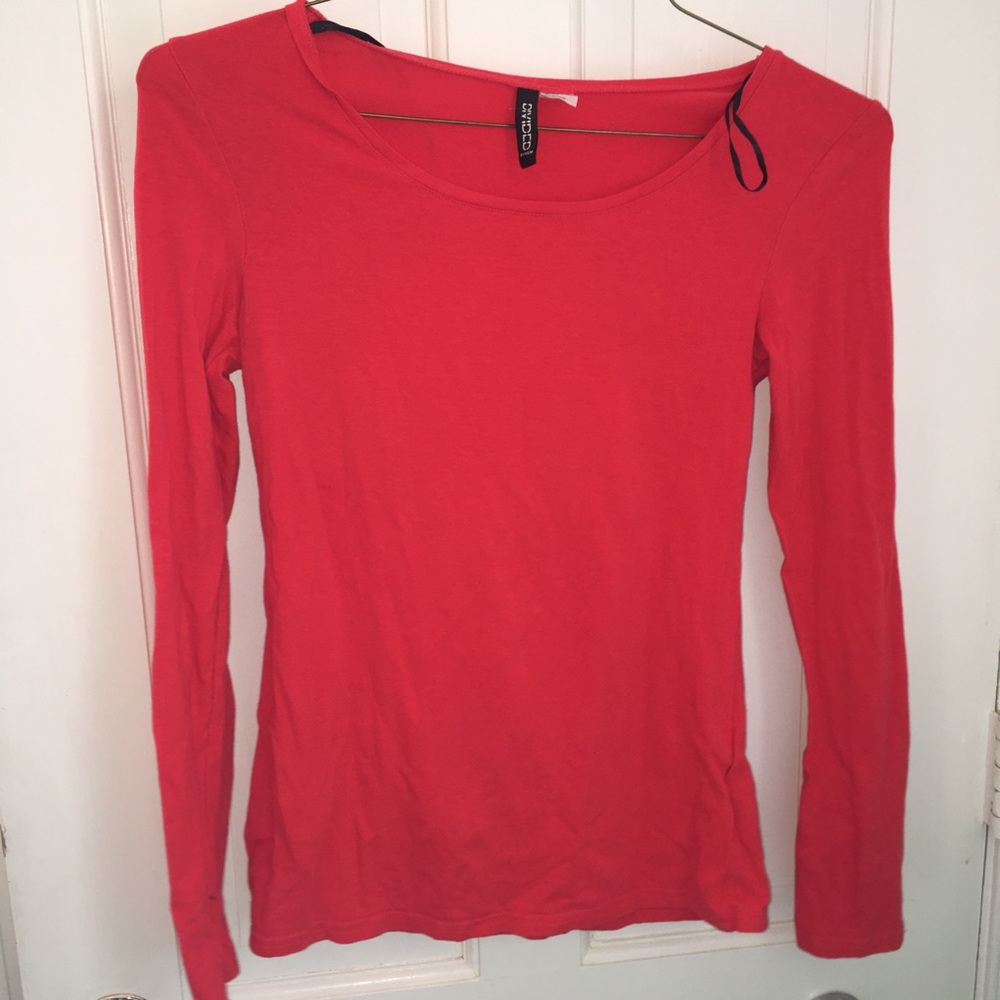 H&M scarlet red long sleeve Tee